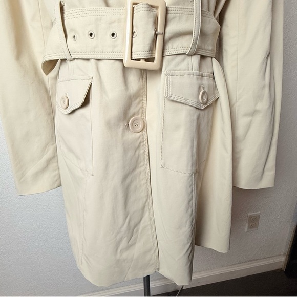 New York & Company Beige Trench Coat - Picture 3 of 7